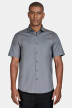 Camisa Manga Curta Slim Tricoline Stretch