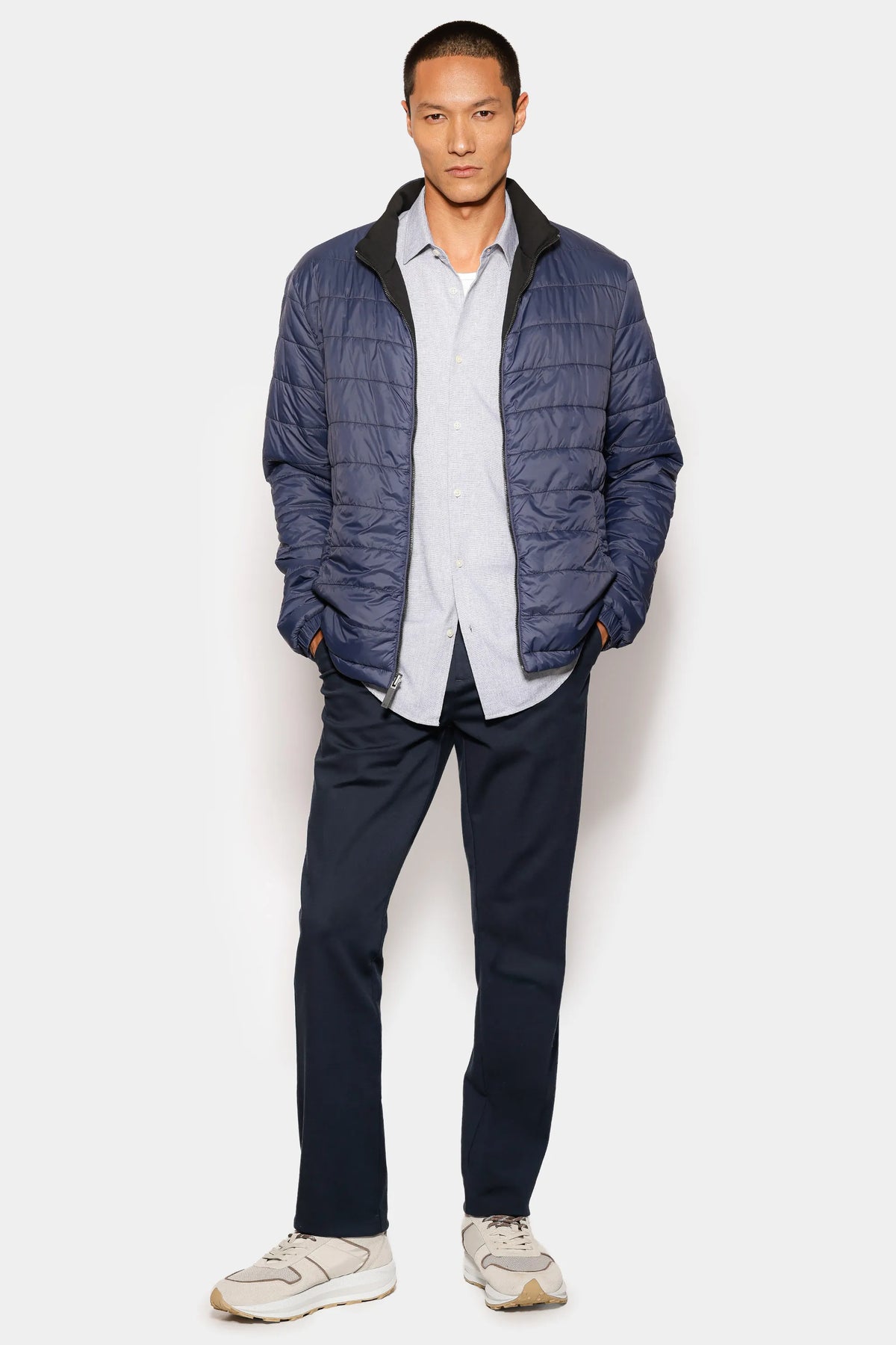 Camisa Marca Curta Slim Algodao Modal