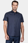 Camisa Manga Curta Slim Tricoline Stretch