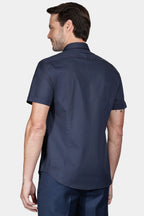 Camisa Manga Curta Slim Tricoline Stretch